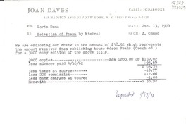 [Carta] 1971 Jan. 13, [New York, Estados Unidos] [a] Miss Doris Dana