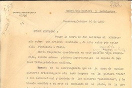[Oficio] N° 4025, 1950 oct. 30, Veracruz, [México] [al] Señor Ministro de Relaciones Exteriores, Santiago de Chile