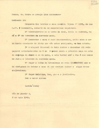 [Carta] 1940 maio 6, Río de Janeiro, [Brasil] [a] Excmo. Sr. Pedro de Araujo Lima Guimaraes