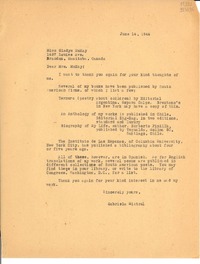 [Carta] 1946 June 14 [a] Miss Gladys Mckay, Brandon, Manitoba, Canada
