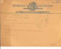 [Telegrama] 1950 ago., México D. F. [a] Gabriela Mistral, Veracruz, [México]