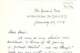 [Carta] 1957 Jan. 20, 350 West 57th Street, New York 19, N. Y., [EE.UU.] [a] Dear Doris