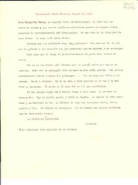 [Carta] 1947 Aug. 27, Santa Barbara, [EE.UU.] [a] Cara Margarita Bates