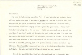 [Carta] Sunday, 1601 Argonne Place, N. W., Washington, 9, D. C., [EE.UU.] [a] Dear Doris