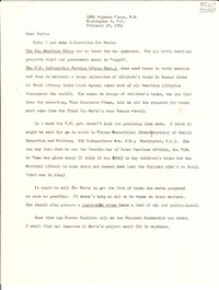 [Carta] 1954 Feb. 25, Washington D. C., [Estados Unidos] [a] Doris Dana