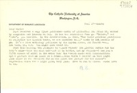[Carta] [1956] Jan. 17, The Catholic University of America, Washington, D.C., [EE.UU.] [a] Dear Doris