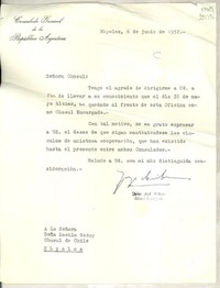 [Carta] 1952 jun. 6, Nápoles [a] Lucila Godoy, Cónsul de Chile, Nápoles