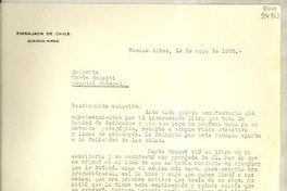 [Carta] 1952 mayo 19, Buenos Aires [a] Marta Salotti, Capital Federal