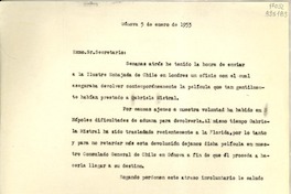 [Carta] 1953 ene. 5, Génova, [Italia] [a] Exmo. Sr. Secretario