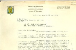 [Carta] 1951 ago. 29, Medellín, Colombia [a] Gabriela Mistral, Roma