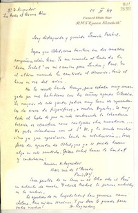 [Carta] 1948 mar. 14 [a] Muy distinguida y querida señorita Mistral