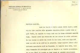 [Carta] 1954 sept. 13, Santiago [a] Gabriela querida