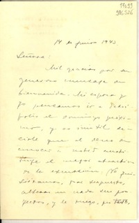 [Carta] 1943 jun. 14, Río de Janeiro [a] Gabriela Mistral