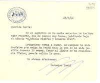 [Carta] 1964 ago. 24, [Santiago, Chile] [a] Querida Doris
