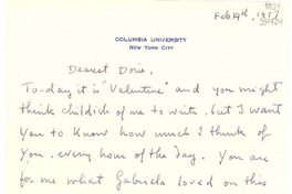 [Carta] 1957 Feb. 14, New York [a] Dearest Doris