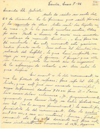 [Carta] 1946 ene. 7, Vicuña, [Chile] [a] Querida srta. Gabriela