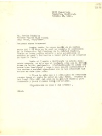 [Carta] 1946 oct. 13, Monrovia, California [a] Mr. Birer Robinson, Long Beach, California