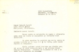 [Carta] 1946 oct. 20, Monrovia, California [a] Señor Robert Harari, Hollywood, California