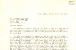 [Carta] 1965 ago. 22, Pound Ridge, [Estados Unidos] [a] Alfredo Lefebvre, Concepción, Chile