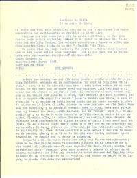 [Carta] 1960 jul. 14, Santiago de Chile [a] Doris Dana