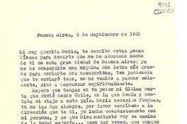 [Carta] 1960 sept. 8, Buenos Aires [a] Doris Dana