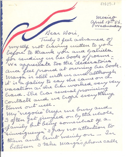 [Carta] 1956 apr, 18, México [a] Doris Dana