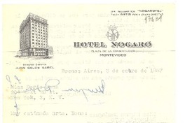 [Carta] 1957 oct. 3, Buenos Aires, Argentina [a] Doris Dana, N.Y.