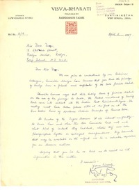 [Carta] 1957 abr. 5, Santiniketan, India [a] Doris Dana, Roslyn Harbor, N.Y.