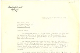 [Carta] 1958 feb. 13, Santiago, chile [a] Doris Dana, New York