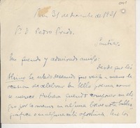 [Carta] 1921 diciembre 31, Paris, Francia [a] Pedro Prado, Santiago, Chile