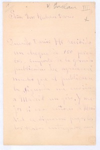 [Carta] 1911 octubre 18, Zaragosa, España [a] Rubén Darío