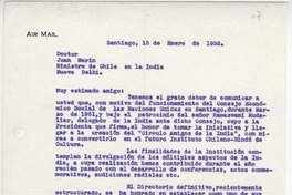 [Carta] 1952 enero 15, Santiago, Chile [a] Juan Marín