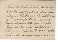 [Tarjeta] 1905 dic. 15, Santiago, Chile [a] Guillermo Labarca Hubertson