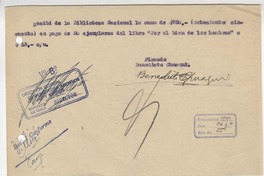 [Recibo] 1941, Santiago, Chile [a] Biblioteca Nacional de Chile