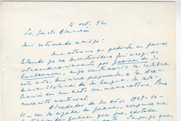 [Carta] 1992 oct. 16, Santiago, Chile [a] Justo Alarcón Reyes