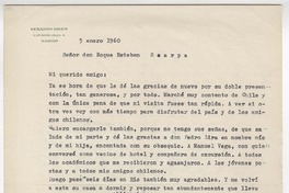 [Carta] 1960 ene. 5, Madrid, España [a] Roque Esteban Scarpa