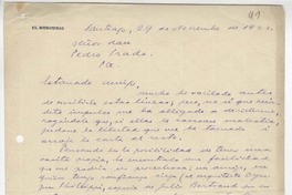 [Carta] 1923 nov. 29, Santiago, Chile [a] Pedro Prado