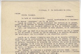 [Carta] 1960 nov. 3, Santiago, Chile [a] Silvia Recsens