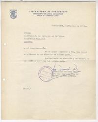 [Carta] 1968 septiembre, Concepción, Chile [a] Biblioteca Nacional de Chile