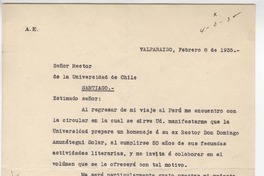 [Carta] 1935 feb. 8, Valparaíso, Chile [a] Raúl Silva Castro