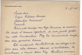 [Carta] 1967 nov. 7, Santiago, Chile [a] Roque Esteban Scarpa