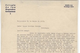 [Carta] 1950 mar. 31, Valparaíso, Chile [a] Roque Esteban Scarpa.