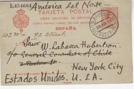 [Tarjeta] 1911 may. 29, Madrid, España [a] Guillermo Labarca Hubertson