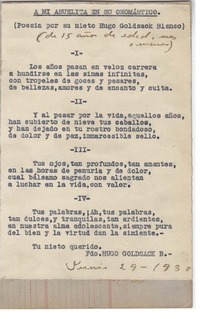 A mi abuelita en su onomástico A mi abuelita en su onomástico