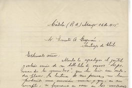 [Carta] 1915 may. 26, Córdoba, Argentina [a] Ernesto A. Guzmán