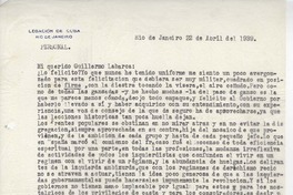 [Carta] 1939 abr. 22, Río de Janeiro, Brasil [a] Guillermo Labarca Hubertson