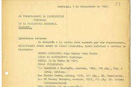 [Carta] 1968 septiembre 9, Santiago, Chile [a] Biblioteca Nacional de Chile