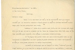 [Carta] 1925 septiembre 7, Chuquicamata, Chile [a] Pedro Prado
