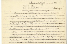[Carta] 1911 marzo 10, Quilpué, Chile [a] Ricardo E. Latcham.