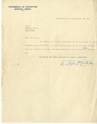 [Carta] 1940 diciembre 3, Concepción, Chile [a] Domingo Melfi